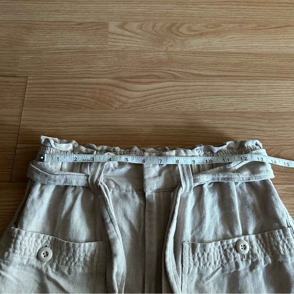 Joie Beige Lindsi Linen Blend Belter Baggy Shorts Women’s Small